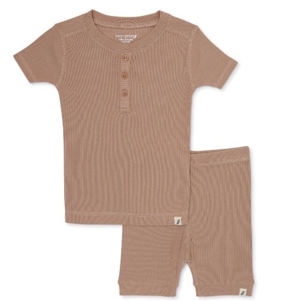 Easy Peasy Toddler Unisex Organic 2 Piece Pajama Set 4T New with Tags Khaki Snug